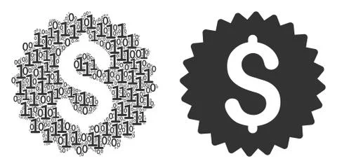 Bank Seal Mosaic of Binary Digits イラスト素材