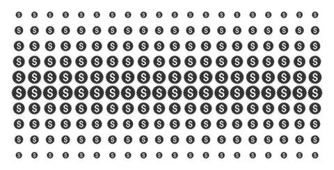 Bank Seal Shape Halftone Pattern Stock Illustration