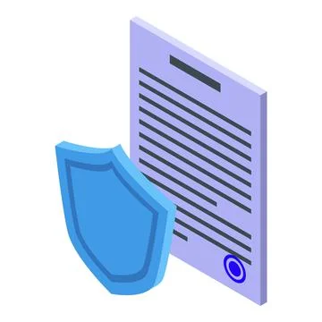 Bank secured document icon, isometric style Stock-Illustration