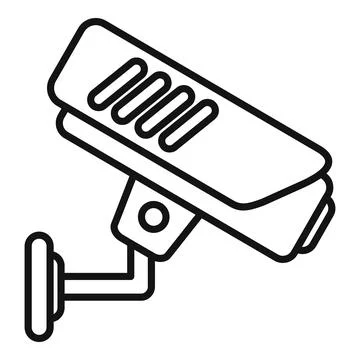 Bank security camera icon outline vector. Secure vault storage Ilustración de archivo