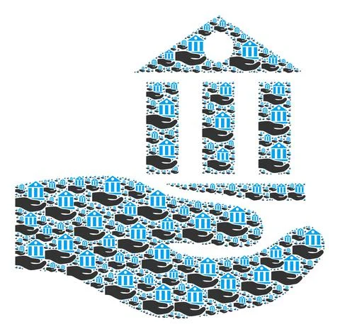 Bank Service Recursive Collage of Itself Icons Ilustração Stock