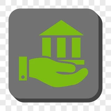 Bank Service Rounded Square Button Stock Illustration
