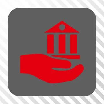 Bank Service Rounded Square Button 스톡 일러스트