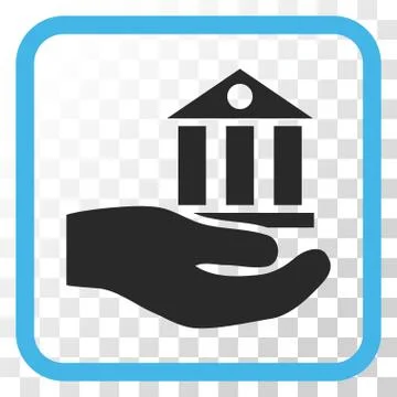 Bank Service Vector Icon In a Frame Stock Illustration