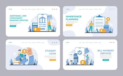Bank services concept. Flat vector illustration. Stock Illustration