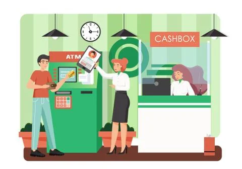 Bank services, vector flat style design illustration Stock Illustration