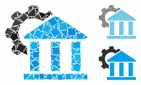 Bank settings Composition Icon of Bumpy Parts Stock Illustration