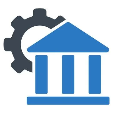 Bank Settings Flat Vector Icon Stock Illustration