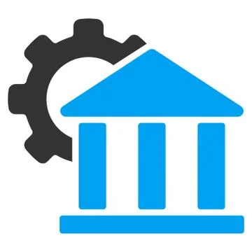 Bank Settings Flat Vector Icon Stock Illustration