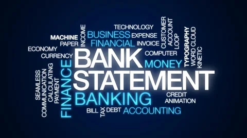 Bank statement animated word cloud. Kine... | Stock Video | Pond5