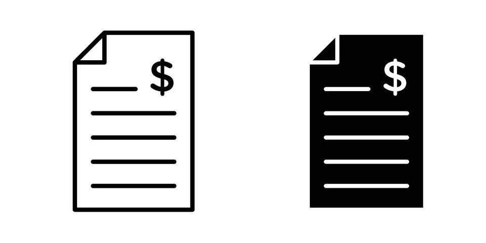 Bank statement icon for design projects and web UI Stock Illustration