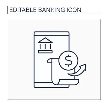 Bank statement line icon Stock Illustration