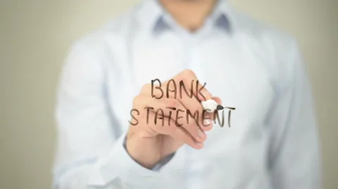 Bank Statement, man writing on transparent screen Stock Footage 62776092