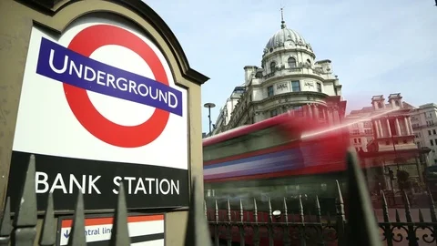 Bank Station Slider Time Lapse Stock Footage