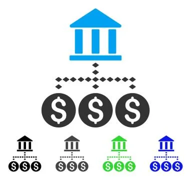 Bank Structure Flat Icon Illustrazione stock