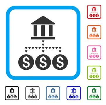 Bank Structure Framed Icon Illustrazione stock