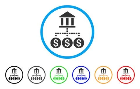 Bank Structure Rounded Icon Illustrazione stock