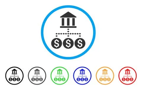 Bank Structure Rounded Icon Illustrazione stock