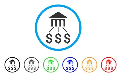 Bank Structure Rounded Icon Illustrazione stock