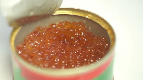 Bank with sturgeon caviar Video stock 37533853
