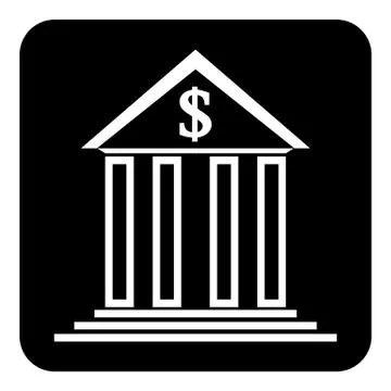 Bank symbol button. Stock Illustration