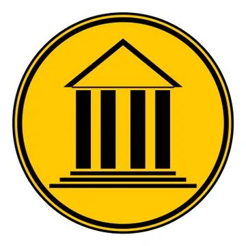 Bank symbol button. Illustrazione stock