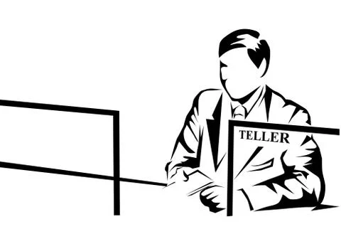 Bank teller Stock Illustration