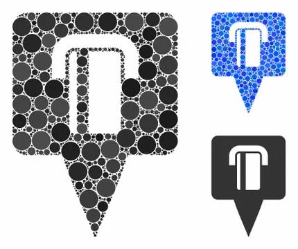 Bank terminal map pointer Mosaic Icon of Circles 스톡 일러스트