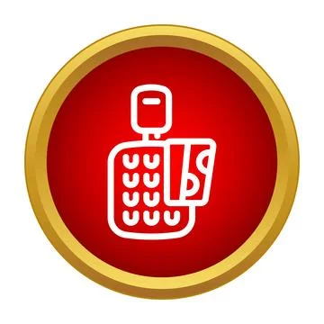 Bank terminal processing credit card payment icon Stock Illustration