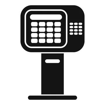 Bank terminal standing on the floor processing payment Stock Illustration