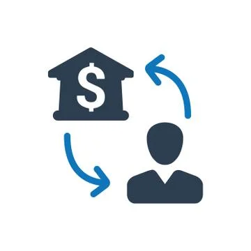 Bank Transaction Icon Stock Illustration