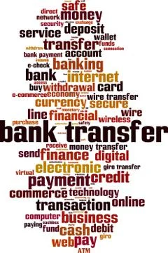 Bank transfer word cloud Stock Illustration