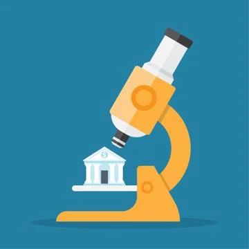 Bank under a microscope Stock Illustration