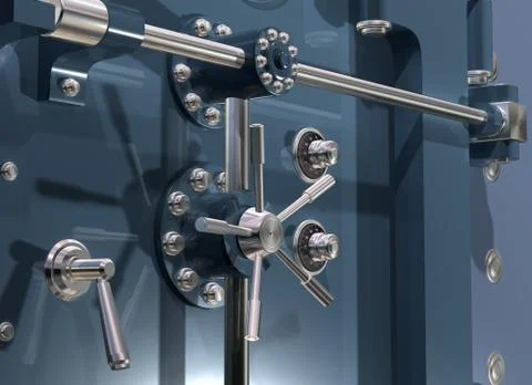 Bank vault close up Stock Illustration