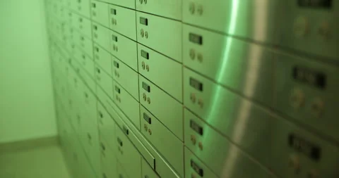 Bank Vault Safe Deposit Boxes Interior 库存影片 275894638