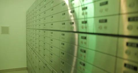 Bank Vault Safe Deposit Boxes Interior Stock Footage 275894645