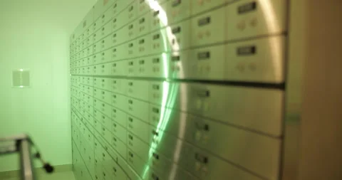 Bank Vault Safe Deposit Boxes Interior Stock Footage 275894755