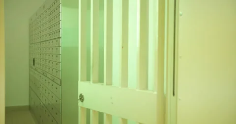 Bank Vault Safe Deposit Boxes Interior Stock Footage 275894794