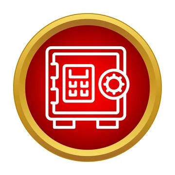 Bank vault safe with electronic lock icon Ilustración de archivo