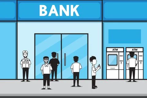 Bank vector cartoon design. Stock Illustration