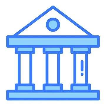 Bank vector line icon, school and education icon. 스톡 일러스트