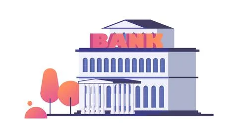 Bank webpage, landing vector illustration. Web site for banking operations Stock Illustration