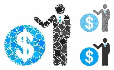 Banker Mosaic Icon of Bumpy Elements Stock Illustration