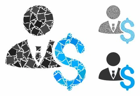 Banker Mosaic Icon of Bumpy Elements Stock Illustration
