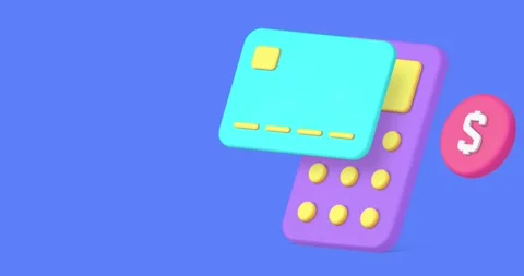 Banking accounting calculation e money budget checking banner 3d icon animation Stock Footage 297458039