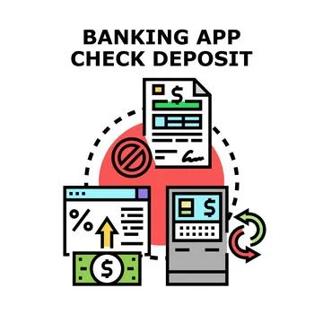 Banking app check deposit concept vector illustration Stock-Illustration