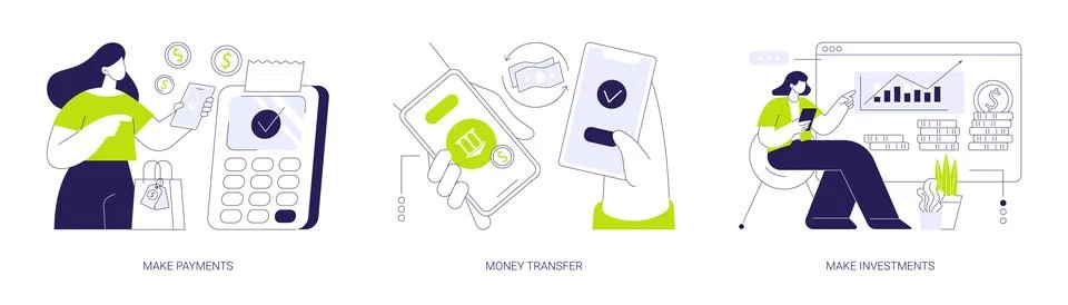 Banking app isolated cartoon vector illustrations se Stock Illustration