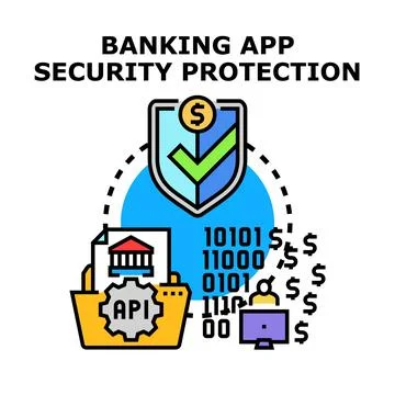 Banking app security protection concept vector Stock Illustration