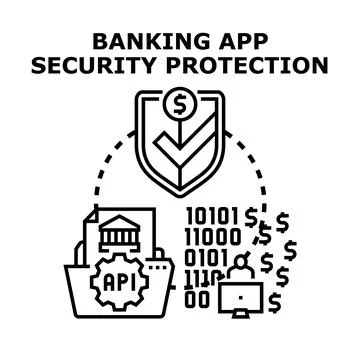 Banking app security protection concept vector Stock Illustration