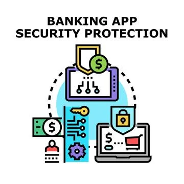 Banking app security protection concept illustrating digital financial tran.. Stock Illustration